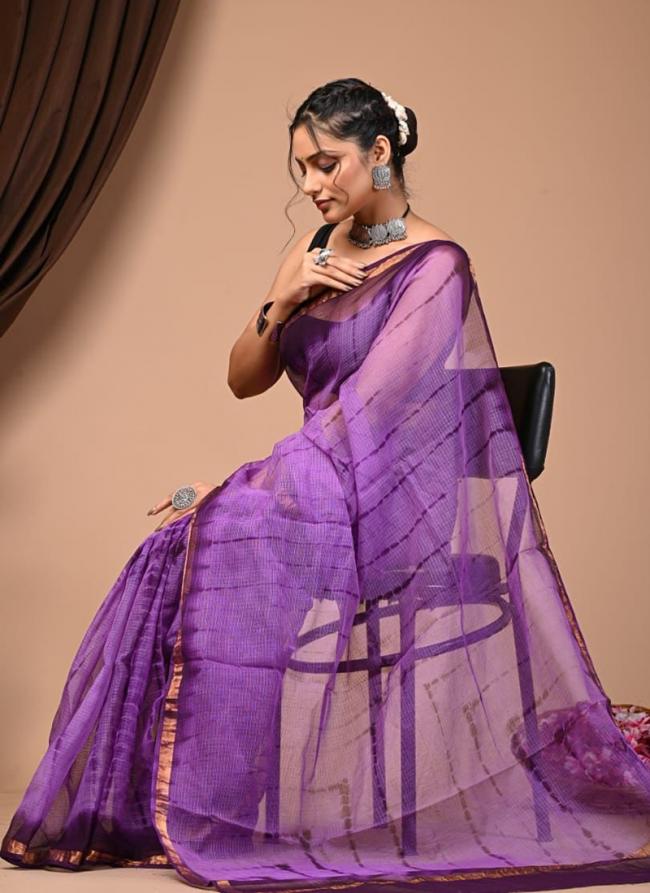 Cotton Purple  Digital Printed Saree